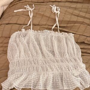 Primark Sheer White Ruffled Camisole